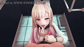 kitagawa visits the toilet in the anime