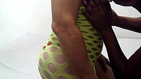 Guy Pounds and Creampies Mature Tranny Lynne Hard in Red Outfit