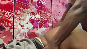 caught fucking in the elevator by mall security 😏 big black cock action