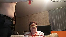 hot chubby nurse in hospital bdsm bondage rewards master with blowjob on big natural tits