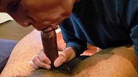 Sucking a young 18+ cock and swallowing the guys load in gay blowjob