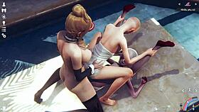 In this 3D anime hentai, he plays with three girls at once in an exciting adventure.