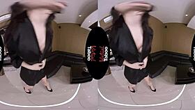 Virtual Taboo: Brunette Strips Naked in POV