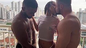 Feel that orgasm on the balcony, skinny girl?