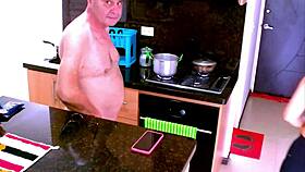 surprise in the kitchen with kissing and big cock instructions