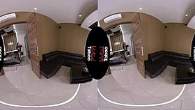 Virtual Taboo: Brunette Strips Naked in POV