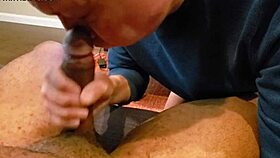 Sucking a young 18+ cock and swallowing the guys load in gay blowjob