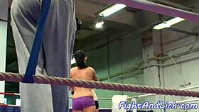 European lezzies wrestle and engage in oral play