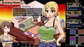 Big tits blonde stepsister screams, 'Destroy my pussy in this hentai game!'