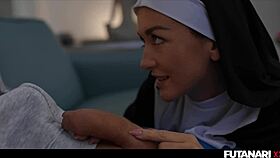 Zuzu Sweet dominates solo play with fierce shemale action in futanari style.