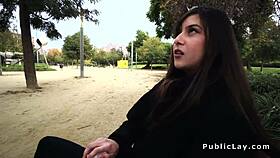 romanian babe takes massive cock in ass during public outing