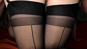 my slutty girl took cock in her ass in stockings