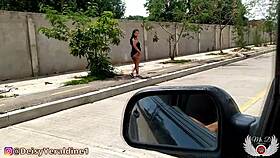 Deisyyeraldine flashes her big ass and tits while driving around the city.