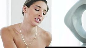 Adult time - sexy masseuse Abella Danger gives maintenance man oiled up nuru massage