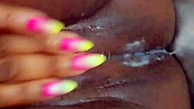 Blackvelvet shows off her stunning ebony curves in solo action