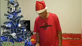 Christmas special with model Ines Ventura turns into steamy sex play at my house