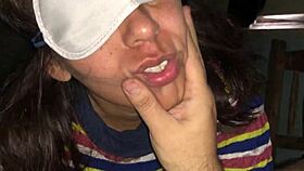 Blindfolded Argentinian Slut Sucks Cock in POV