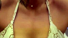 Blonde babe gets aroused by a hard-core workout; pussy is wet and sweats some more