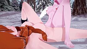 Anna Warms Elsa's Pussy With Scissoring And Fingering Outdoors