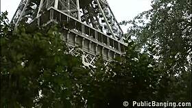 A cute girl gets drilled by 2 guys at a famous alley, damn! 😜