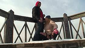 Blonde Bitch Gets Fucked Hard Outdoor by Horny Teen Stud