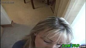 Blonde performs a free blowjob in this video.