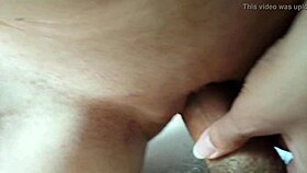 Is your wife fucking your cock with her bald pussy?