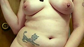 Pawg Quietly Rubbing Her Pussy with Vibrator in Bathroom