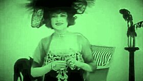 vintage beauty gets bent over for hairy doggystyle fuck in outdoor antique setting