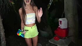 mackenzie mace prankin in the park with big cock deepthroat masturbation