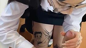 this hot university student sucks her professor's dick in pov first time