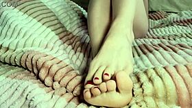 Beautiful teen shows off her soft feet