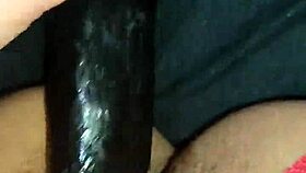 Wife Riding And Playing With Huge Toy At Home