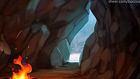 Wal asks to touch big titties in the cave