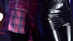 i fucked her hot latex legs and came between them in this kinky scene.