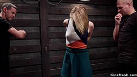 Wow, masochistic blonde slave trained hard in dungeon!