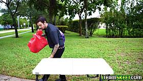 Why does the pervert stud fuck sexy teen Alicia on his couch?