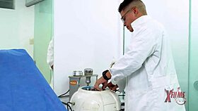 Milf pelirroja visits the gynecologist for a routine check.