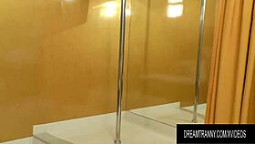 yo, trans stripper carolina martins stops pole dancing to suck a black cock!