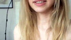 Blonde model Alexandra Smelova poses