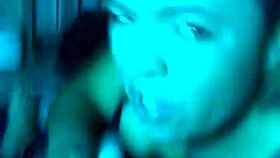 Chubby latina can't suck dick so i cum on her tits