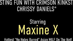 chrissy daniels, the asian milf with big tits, narrates her toy play and dirty talk during sex