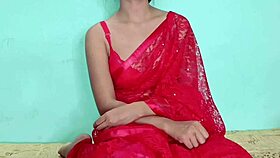 i'm in red indian saree getting my pussy licked and fucked