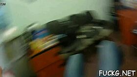 Riding guy's penis on spycam! Rough fucking leads to orgasm in hidden pickup.