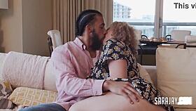 Milf sara jay rides big dick in interracial doggystyle