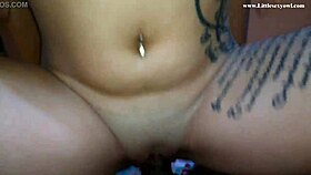 My stepfather teaches me a game where I ride until the cock is smeared with my cum.