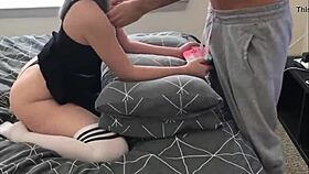 asian gamer girl teases with couple fuck