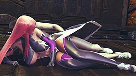 Makai Kishi fucks tight pussy in spooning pose, creampie on floor