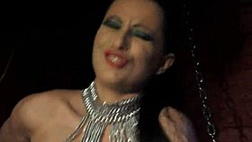 European babe bound in bondage teases and toys her pussy solo fetish