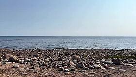 Meeting a stranger on a public beach